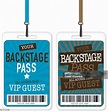 Set Of Blue And Brown Backstage Pass Template Designs High-Res Vector ...