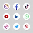 logotipos de redes sociales en el marco del círculo. 2409803 Vector en ...