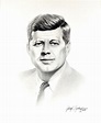 John F Kennedy Drawing, Pencil, Sketch, Colorful, Realistic Art Images ...