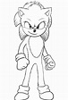 Sonic the Hedgehog from Sonic - The movie 2 coloring page