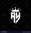 Ay logo monogram emblem style with crown shape Vector Image