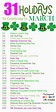 Wacky March Holidays | National holiday calendar, March holidays ...