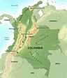 Mapa físico de Colombia - Geografía de Colombia