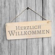 Holzschild Herzlich Willkommen von K&L Wall Art | wall-art.de