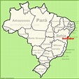 Salvador location on the Brazil map - Ontheworldmap.com