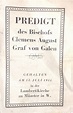 Leaflet , flugblatt EH.526, PREDIGT des Bischofs Clemens August Graf ...