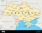 Mapa político de Ucrania Imagen Vector de stock - Alamy