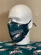 Philadelphia Eagles Face Mask with nose wire Elastic with | Etsy