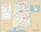 Map of Alabama State, USA - Nations Online Project