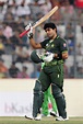 Umar Akmal celebrates his half-century, Bangladesh v Pakistan, 2nd ODI