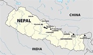 India, nepal mapa - India en la frontera de nepal mapa (en el Sur de ...