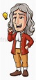 Isaac Newton, tendo uma idéia, desenhos animados, clipart, vetor ...