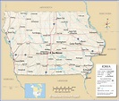 Map of Iowa State, USA - Nations Online Project