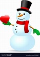Snowman with heart Royalty Free Vector Image - VectorStock