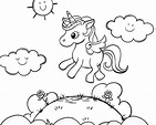 Bebé Unicornio Volando para colorear, imprimir e dibujar –ColoringOnly.Com