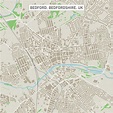 Bedford Bedfordshire UK City Street Map Digital Art by Frank Ramspott ...