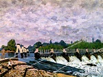 Molesey Weir, Hampton Court, Morning, Stock Photo, Picture And Rights ...