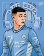 Phil Foden Manchester City Poster Ilustrationart Art Vectorart Vector ...
