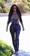 Kim Kardashian flaunts her tiny waist as she visits a pal in Beverly ...