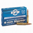 PPU, 8mm Mauser, FMJ-BT, 198 Grain, 20 Rounds - 223252, 8mm Ammo at ...