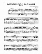 Johann Sebastian Bach "Invention No. 1 In C Major, BWV 772" Sheet Music ...