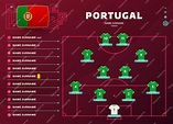 Portugal lineup world football 2022 torneio fase final ilustração ...