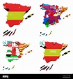 Flags of the spanish autonomous communities hi-res stock photography ...