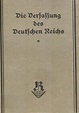 Die Weimarer Verfassung (Originalausgabe 1919) - Peter Frühwald - Buch ...