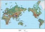 World Map Plus Terrain - Asia Centered Robinson Projection MC-ASI-952919