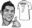 Coloring page Euro 2020 2021 : Cristiano Ronaldo - Portugal team 19