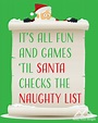 PRINTABLE Santa's Naughty List Christmas Wall Art | Etsy