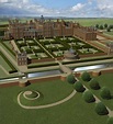 Model of Theobalds Palace. In 1607, King James I traded Hatfield Palace ...