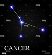 Cancer Zodiac Sign with Beautiful Bright Stars on the Background Stock ...
