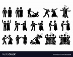 Muslim and christian people working together Vector Image