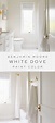 Benjamin Moore White Dove Paint Color | Julie Blanner | White bathroom ...