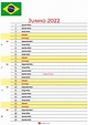 Calendário De Junho De 2022 Brasil - Feriados