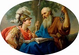 Alcibiades siendo enseñado por Socratesn