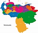Mapa de regiones y provincias de Venezuela - OrangeSmile.com