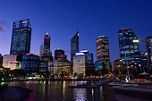 Skyline of Perth at Night in Australia image - Free stock photo ...