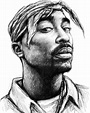 Tupac Shakur art drawing sketch portrait Poster by Kim Wang