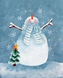Snowman With Tree 1 Painting by Pat Olson Fine Art And Whimsy - Fine ...
