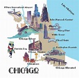 "Chicago Michigan Karte mit Sehenswürdigkeiten" von artshop77 | Redbubble