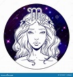 Virgo Zodiac Sign Artwork, Beautiful Girl Face, Horoscope Symbol, Star ...