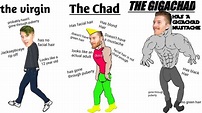 Virgin green haired drew VS Chad bearded drew VS GIGACHAD mustached ...