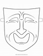 #9 Plantilla mascara teatro drama | Mask template, Greek mask template ...