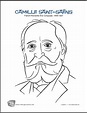 Camille Saint-Saëns | Free Famous Composer Coloring Page