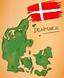 Denmark Map and National Flag Vector — Stock Vector © natanaelginting ...