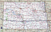 Large detailed roads and highways map of North Dakota state with all ...