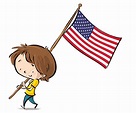 Chico con bandera de Estados Unidos - Dibustock, Ilustraciones ...