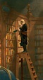 The Bookworm, 1861 Painting by Carl Spitzweg